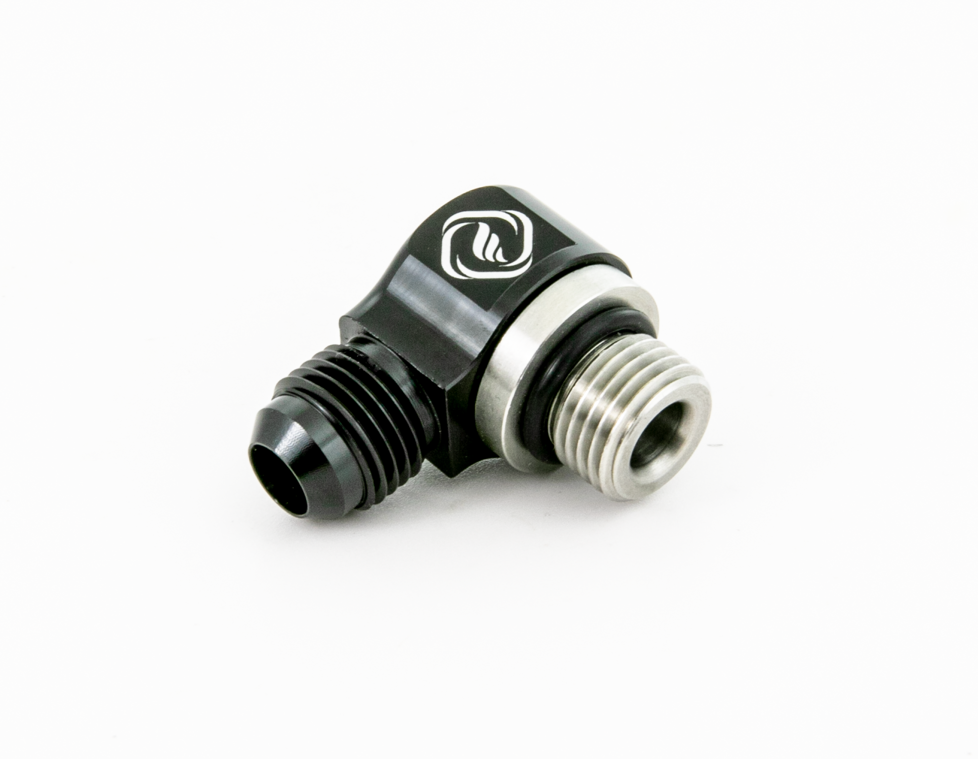 F-Series -6ORB to -6AN 90 Degree Swivel Fitting