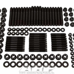 complete set of parts shown for ARP stud kit for LSX engines pictured on white background.